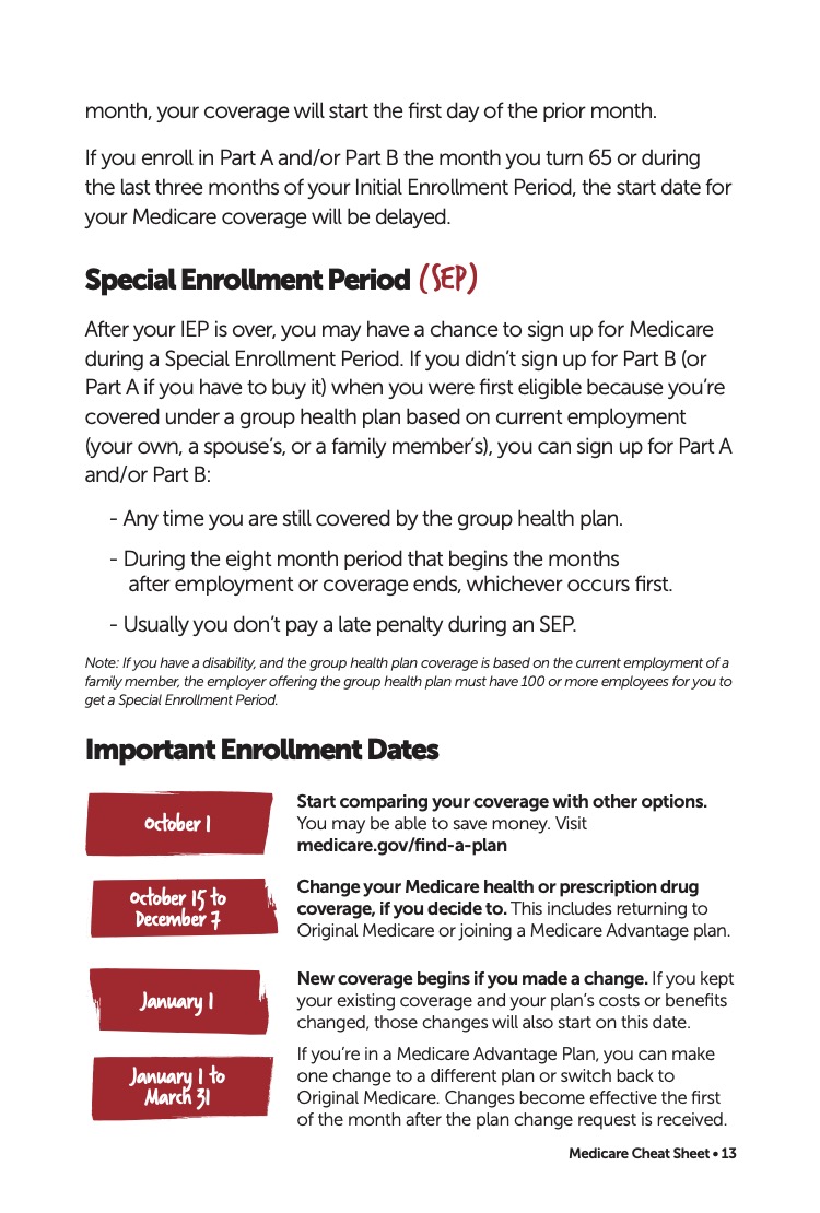 Medicare Cheat Sheet Capital Financial